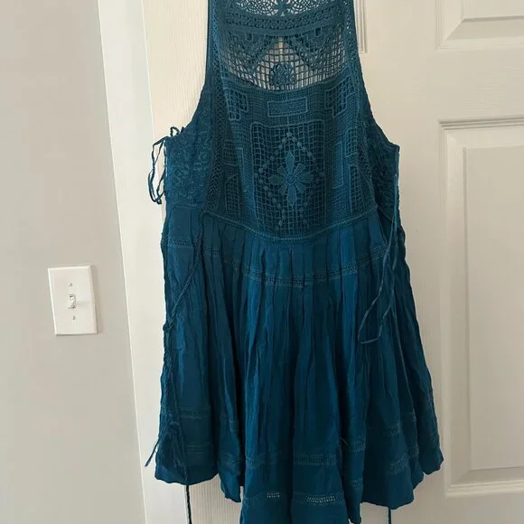 Free People Teal Emily Dress - Picture 3 of 5